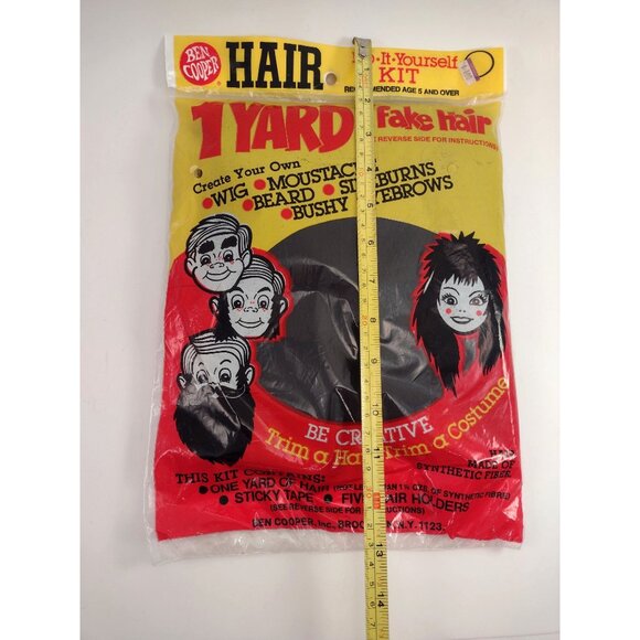 Ben Cooper Vintage 1 Yard Fake Hair Do-It-Yourself Kit Wigs Moustaches Beards - Picture 4 of 4